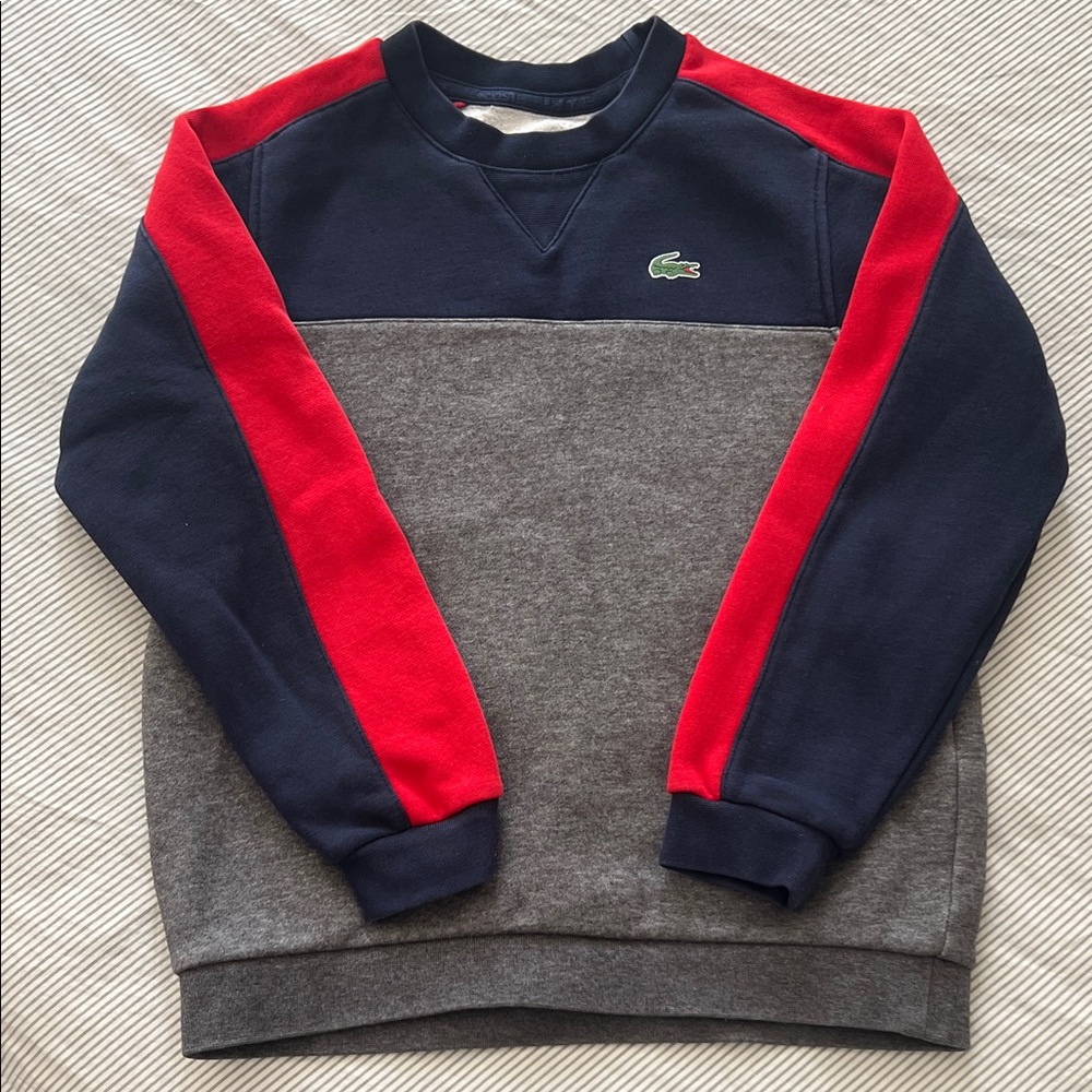 Lacoste Kids Sweatshirt in Navy, Gray, and Red
